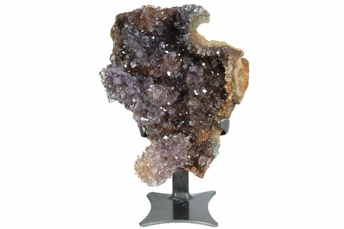 Unique, Amethyst Geode From Uruguay - Custom Metal Stand #77975